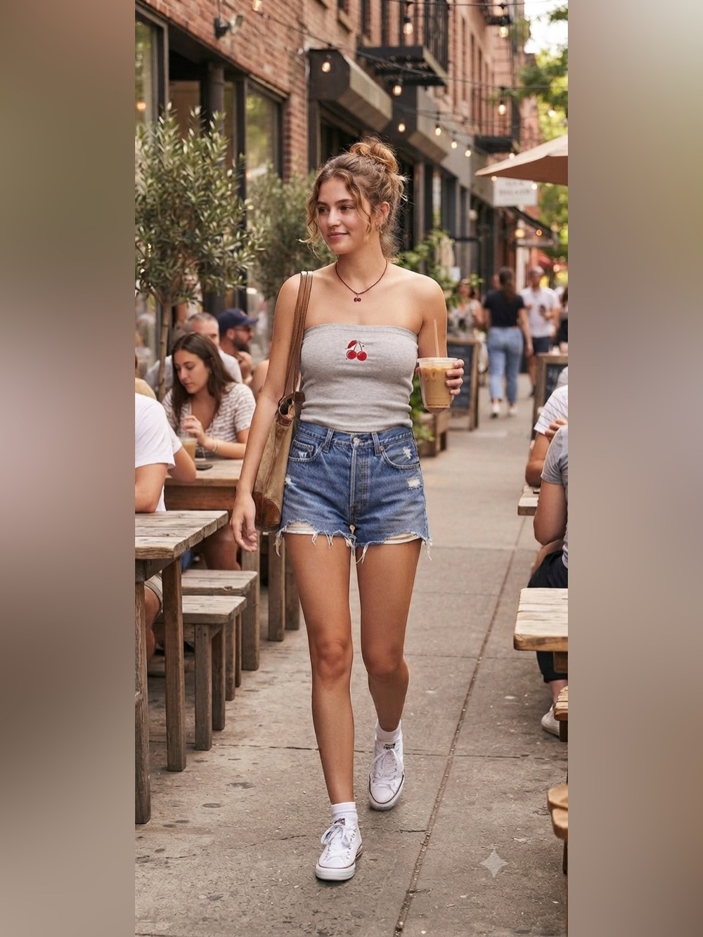 Fourteen Twelve Cherry Embroidered  Tube Top